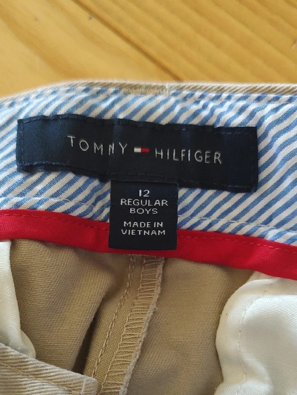Tommy Hilfiger Boys School Uniform Light Tan Flat-Front  Shorts Size 12